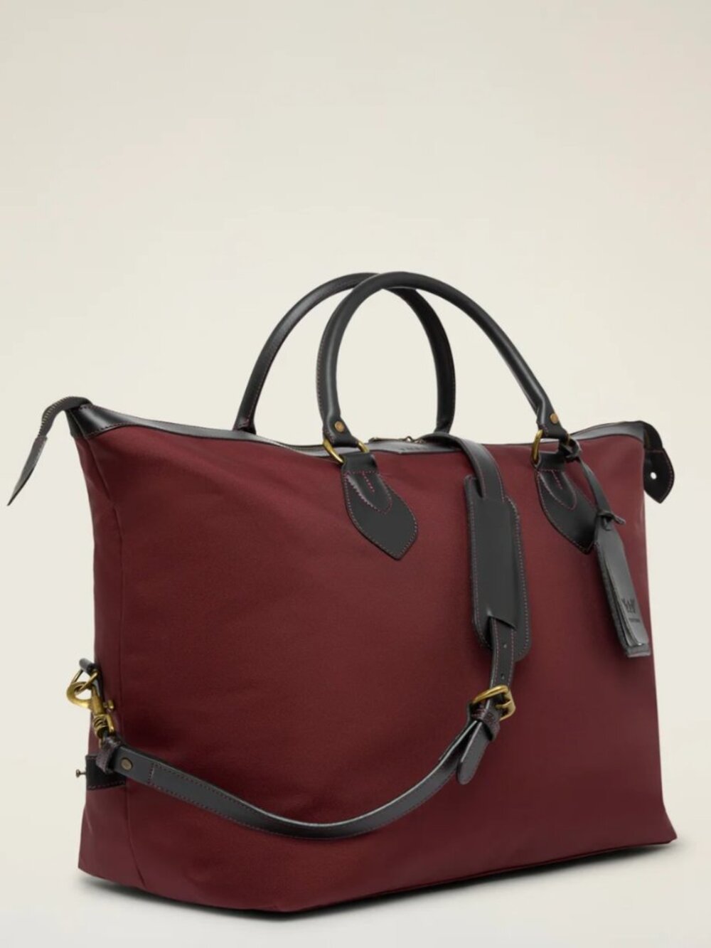 Tusting Explorer Large Burgundy Canvas Leather Weekender Duffel Bag England